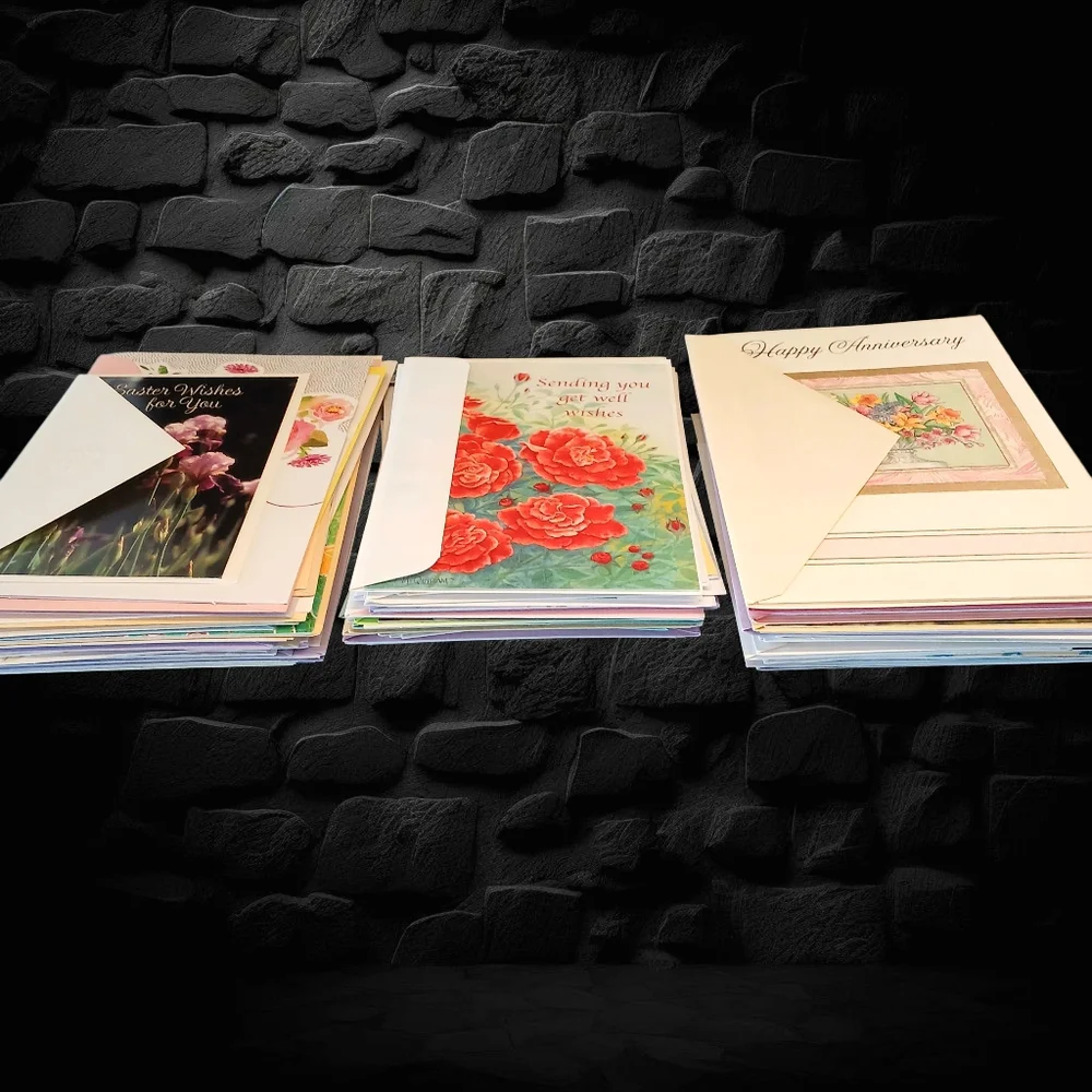 Greeting Cards, Lot Of 75, Assortment Contains; Birthday, Get Well, and More...